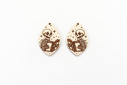 Skeleton reading earrings, earring blanks