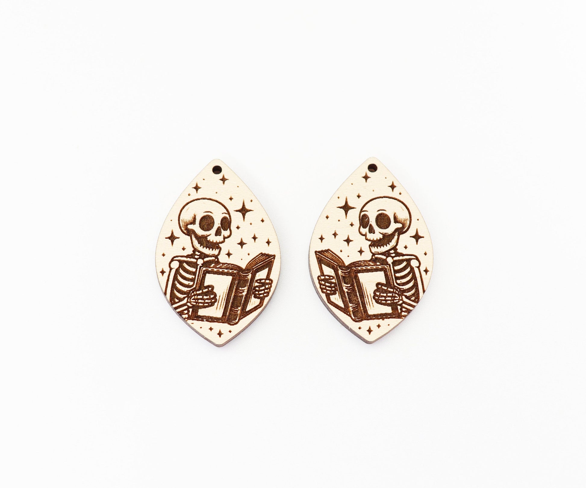 Skeleton reading earrings, earring blanks