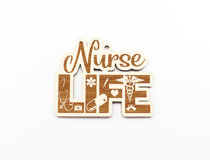 Nurse car charm, wood car charm blanks