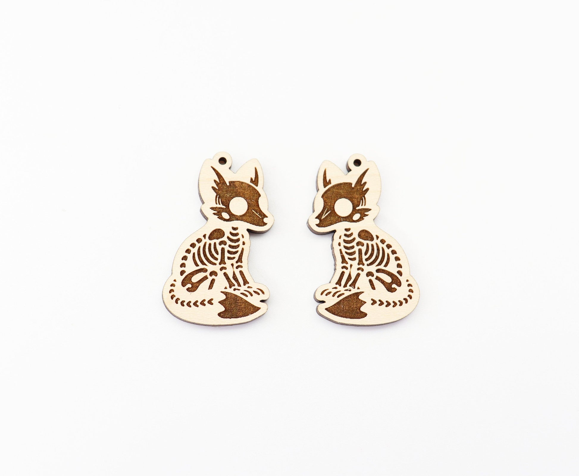 Fox Skeleton earrings, earring blanks