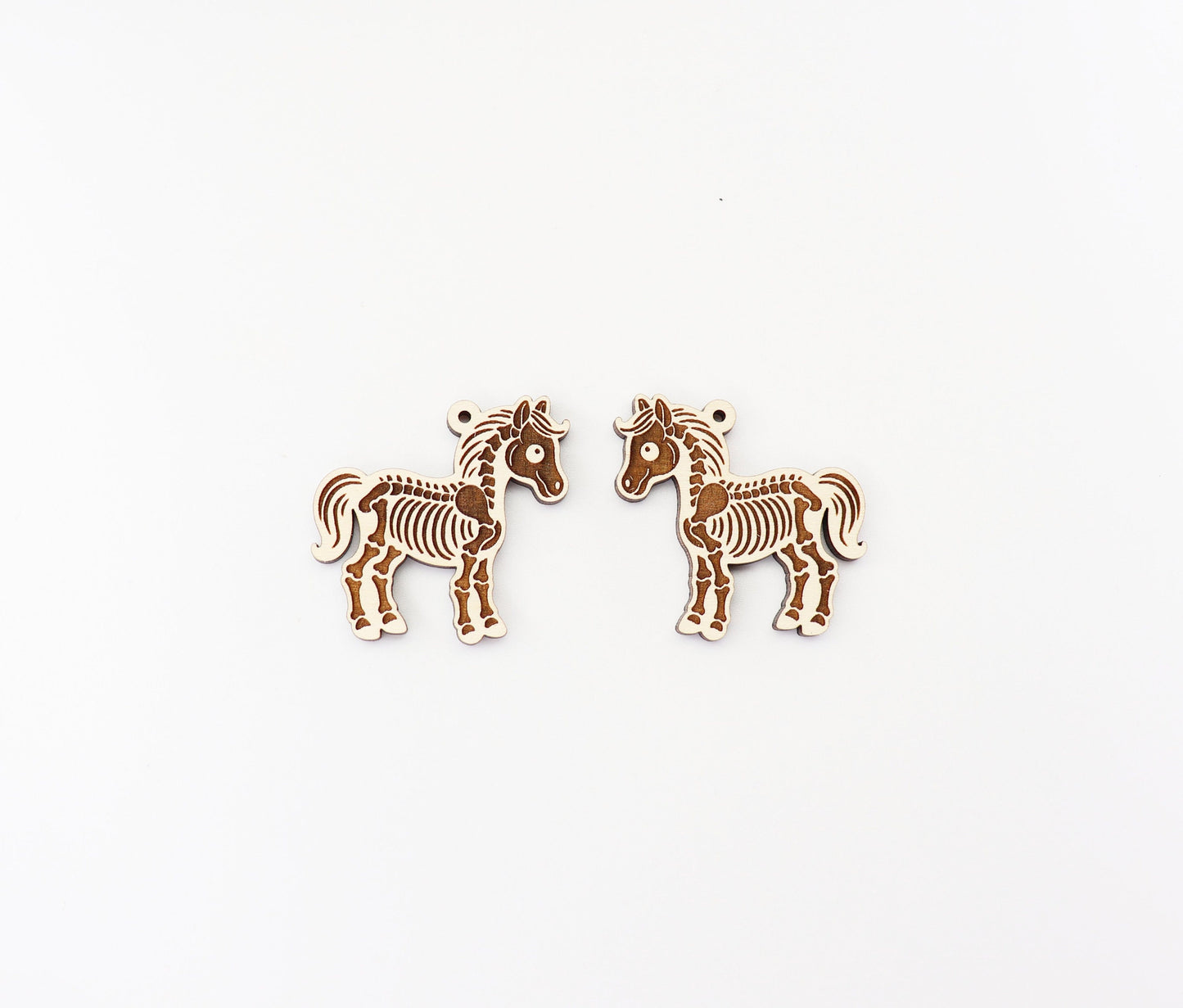 Skeleton Horse earring blanks, wood earring blanks