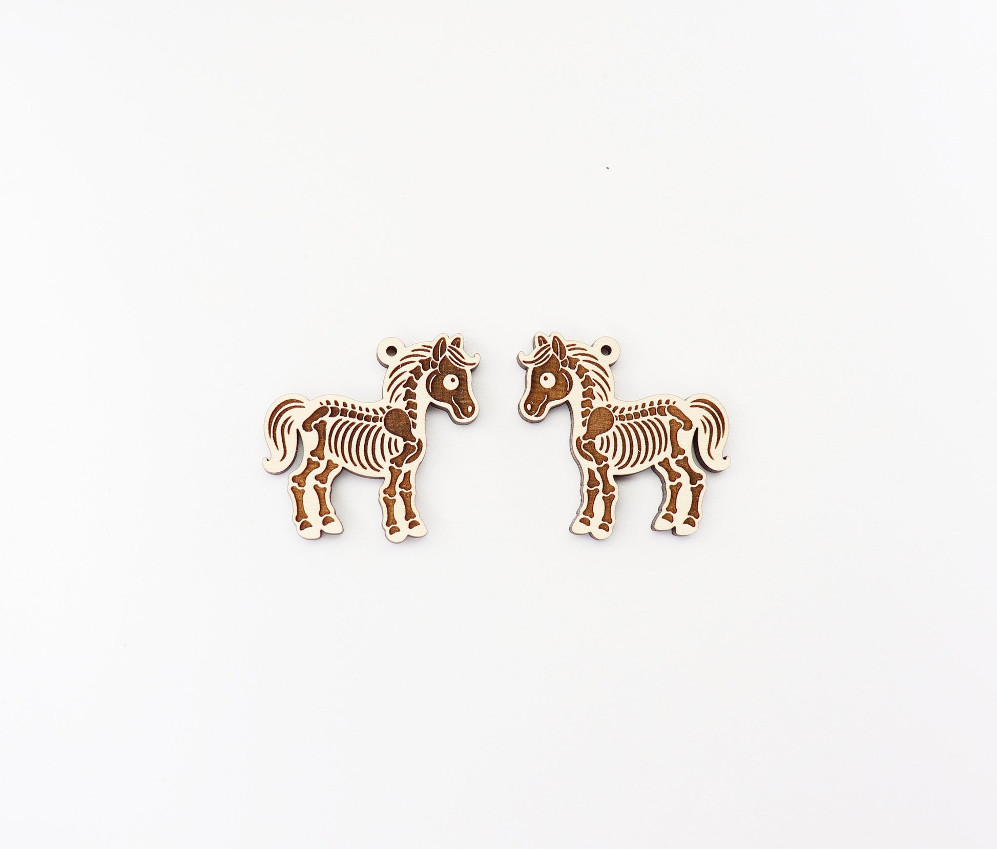 Skeleton Horse earring blanks, wood earring blanks