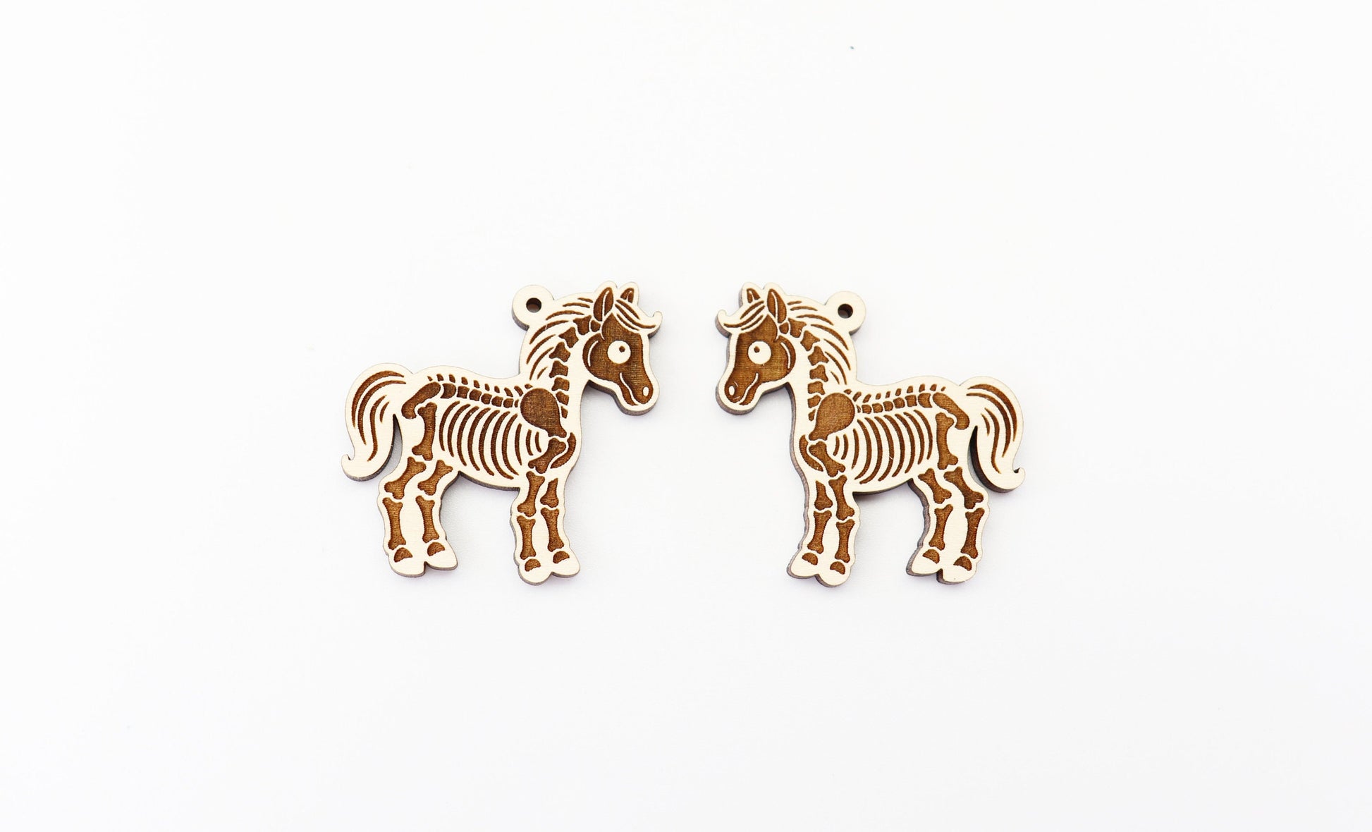 Skeleton Horse earring blanks, wood earring blanks