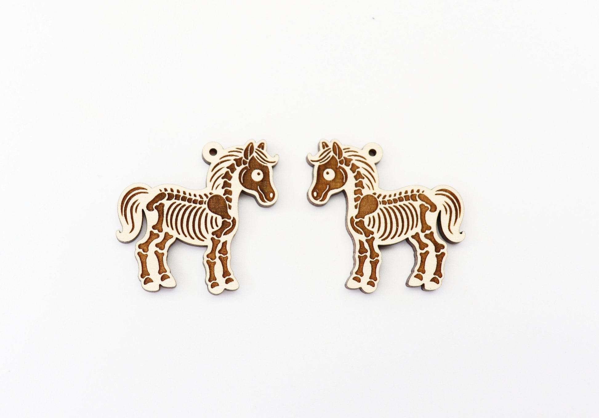 Skeleton Horse earring blanks, wood earring blanks