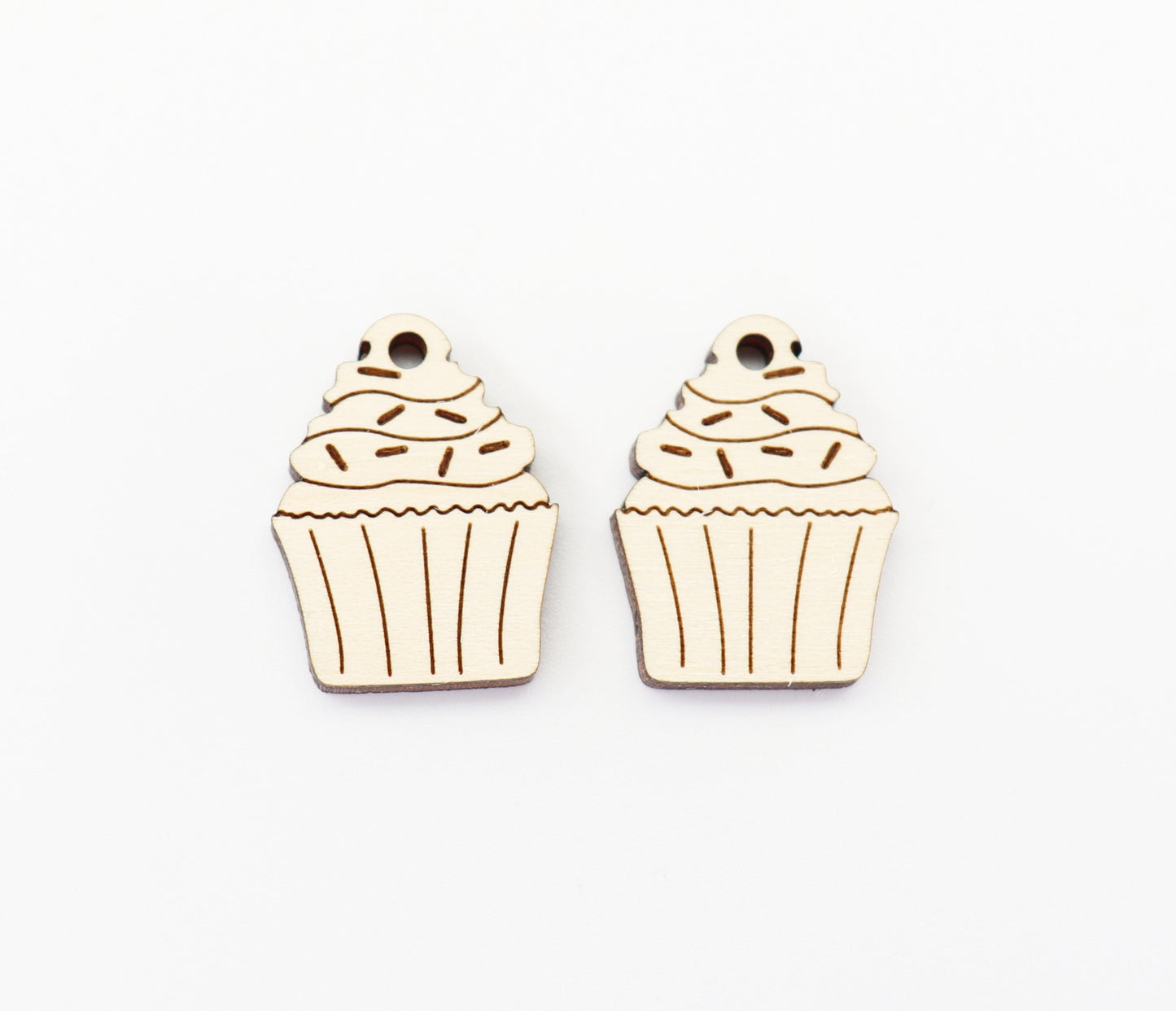 Cupcake earring blanks, wood earring blanks