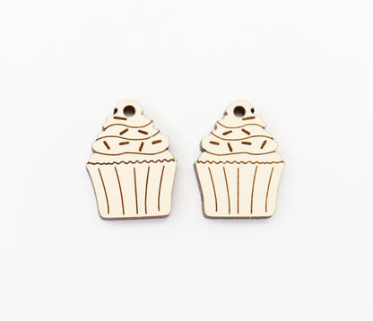 Cupcake earring blanks, wood earring blanks