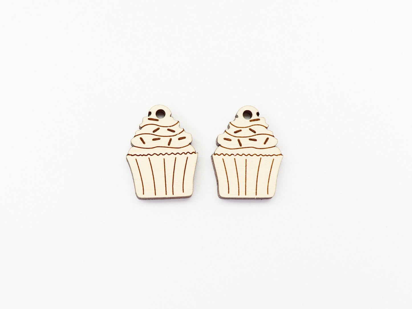 Cupcake earring blanks, wood earring blanks