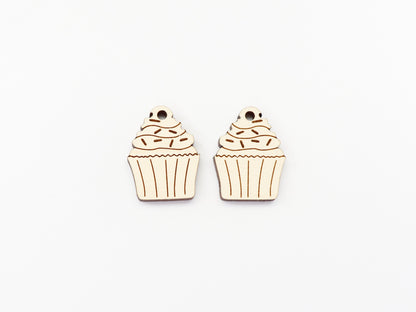 Cupcake earring blanks, wood earring blanks