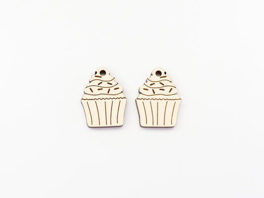 Cupcake earring blanks, wood earring blanks