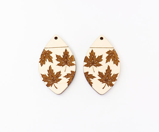 Maple leaf earring blanks, laser cut earring blanks