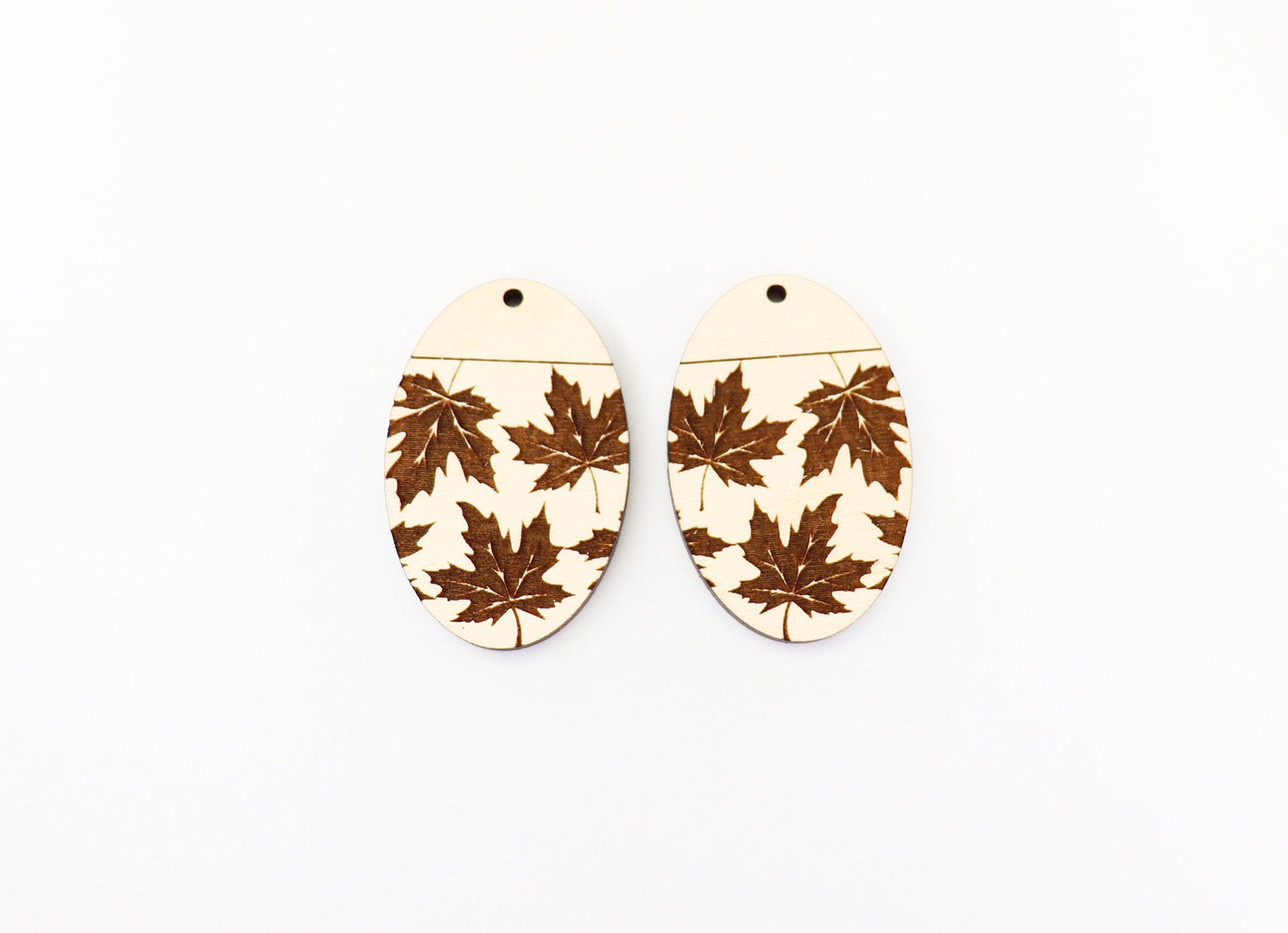 Maple leaf earring blanks, wood earring blanks