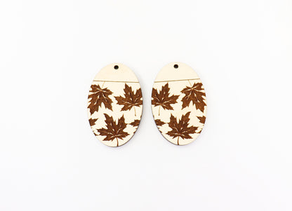 Maple leaf earring blanks, wood earring blanks