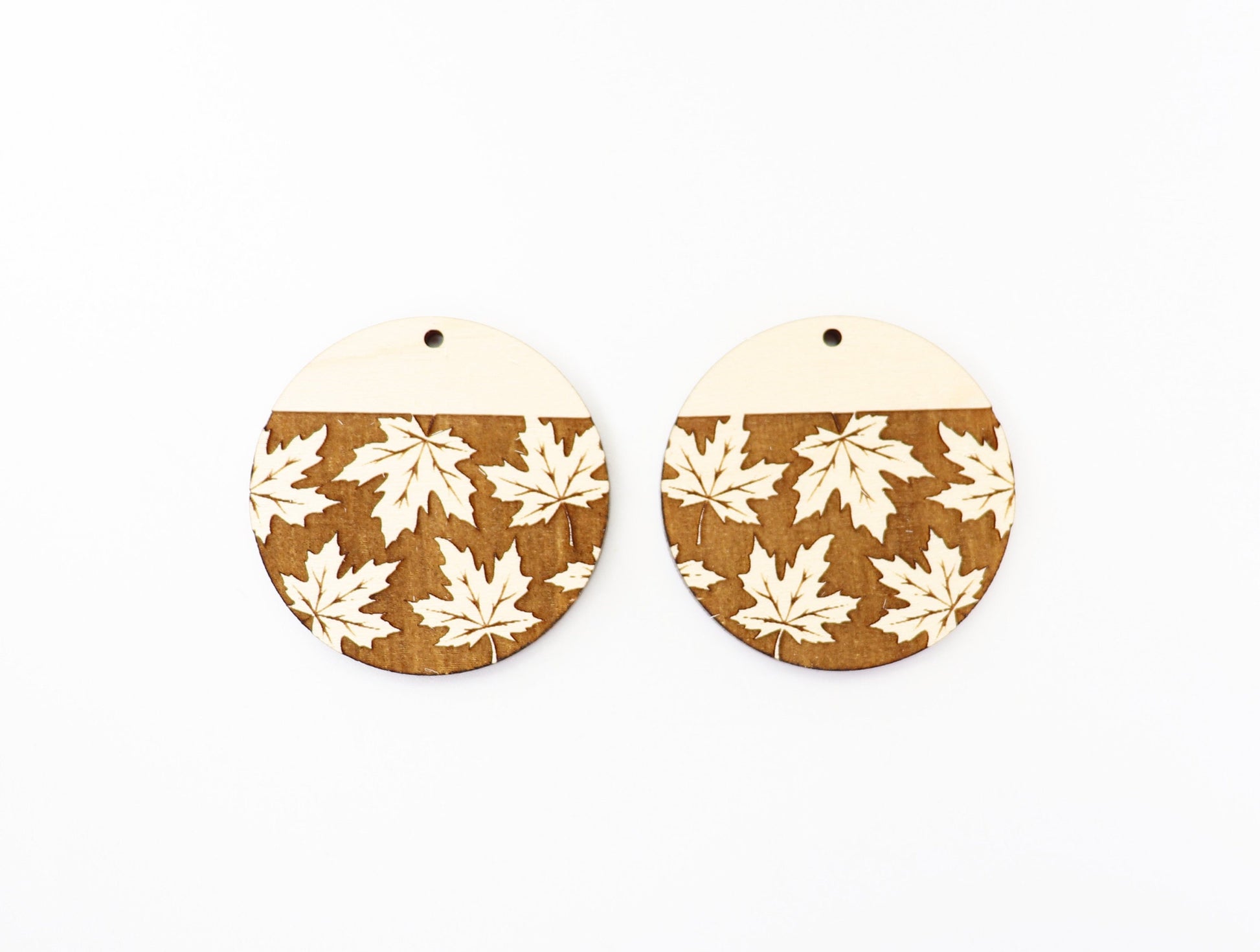 Maple leaf earring blanks, wood earring blanks