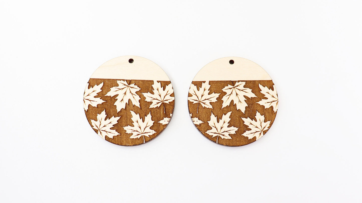 Maple leaf earring blanks, wood earring blanks