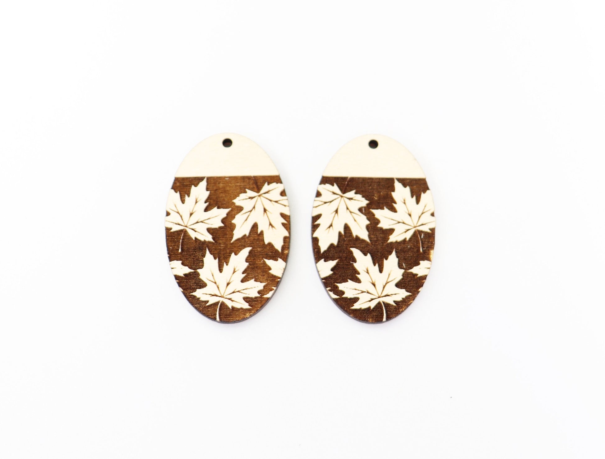 Maple leaf earring blanks, wood earring blanks