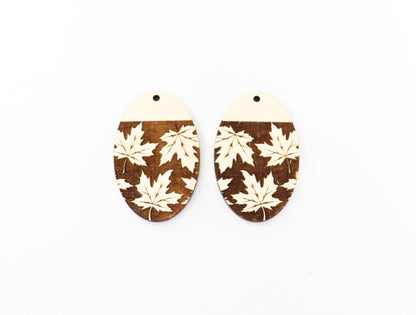 Maple leaf earring blanks, wood earring blanks