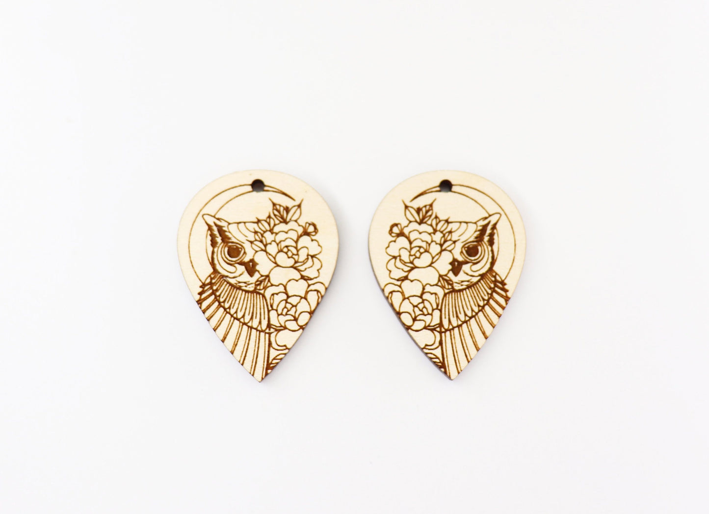 Owl earring blanks, wood blanks