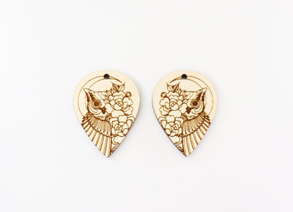 Owl earring blanks, wood blanks