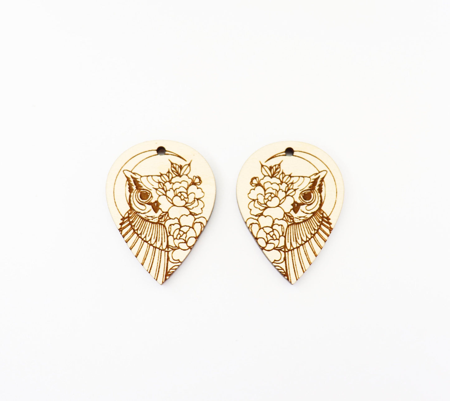 Owl earring blanks, wood blanks