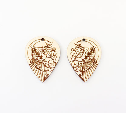 Owl earring blanks, wood blanks