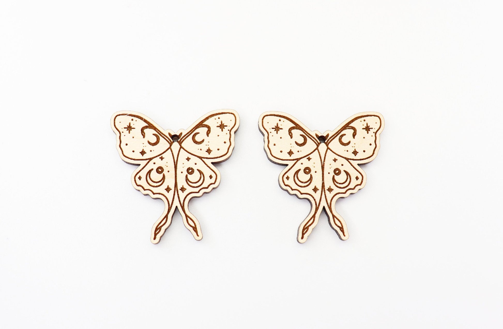 Moth Earring blanks, wood earring blanks