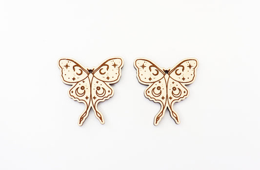 Moth Earring blanks, wood earring blanks