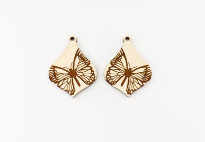 Butterfly earring blanks, wood earring blanks