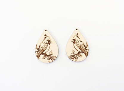 Bird wood earring blanks, wood blanks, cardinal blanks