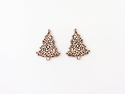 Christmas tree earring blanks, wood earring blanks