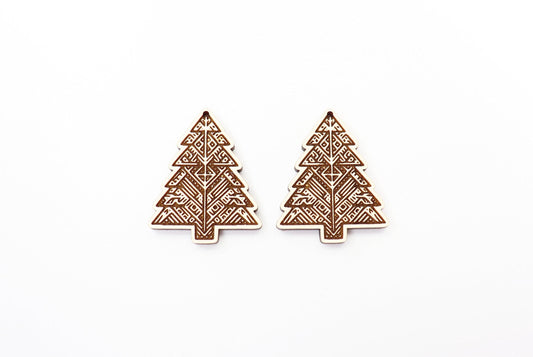 Christmas tree earring blanks, wood earring blanks