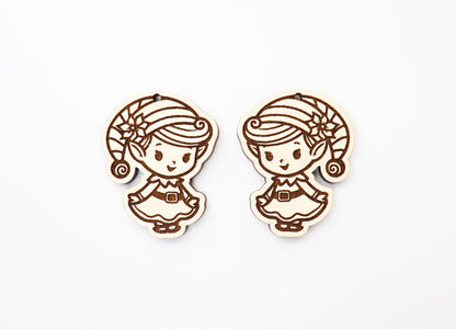 Elf earring blanks, laser cut blanks, Christmas blanks