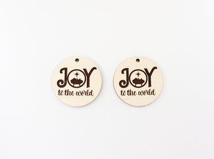 Joy to the world earring blanks, Christmas earring blanks