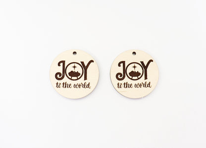 Joy to the world earring blanks, Christmas earring blanks