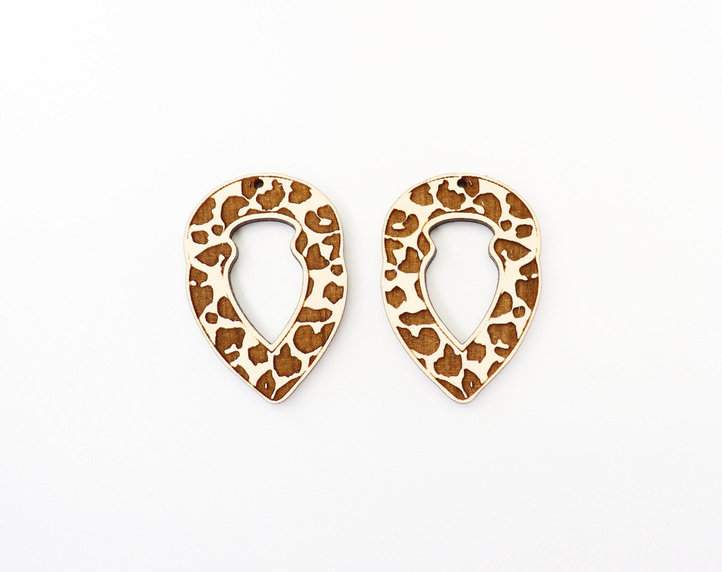 Moroccan Leopard print earring blanks, wood blanks