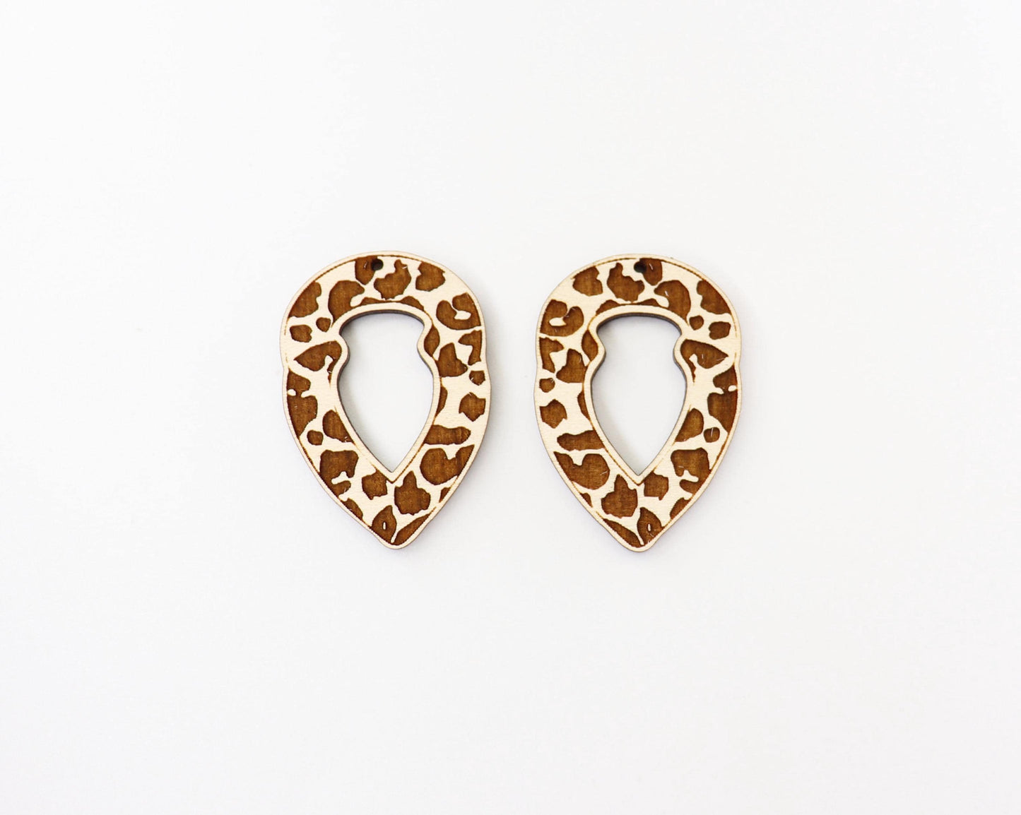 Moroccan Leopard print earring blanks, wood blanks