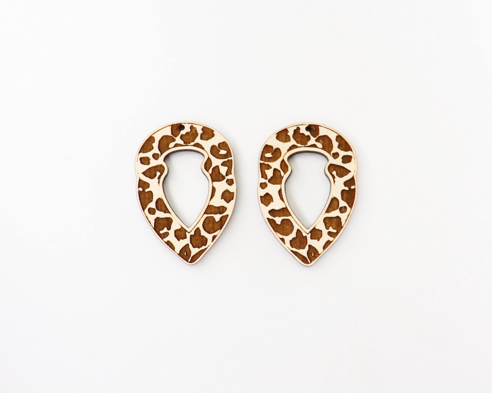 Moroccan Leopard print earring blanks, wood blanks