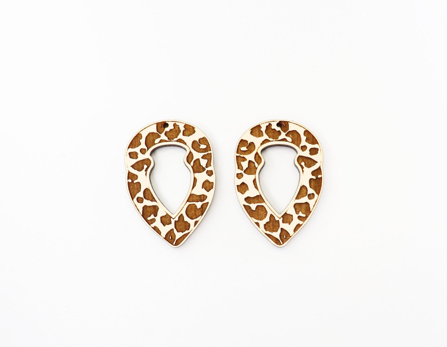 Moroccan Leopard print earring blanks, wood blanks