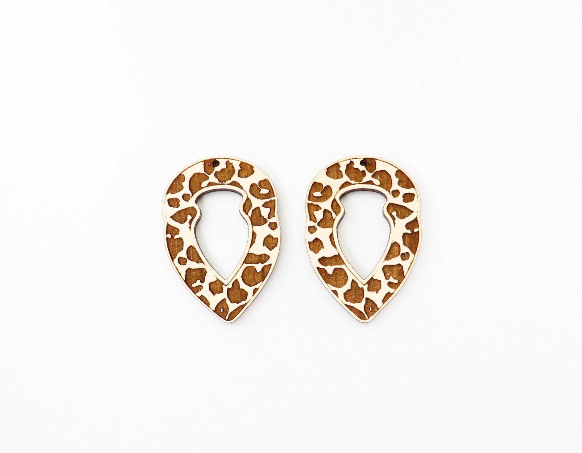 Moroccan Leopard print earring blanks, wood blanks