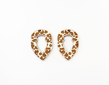 Moroccan Leopard print earring blanks, wood blanks