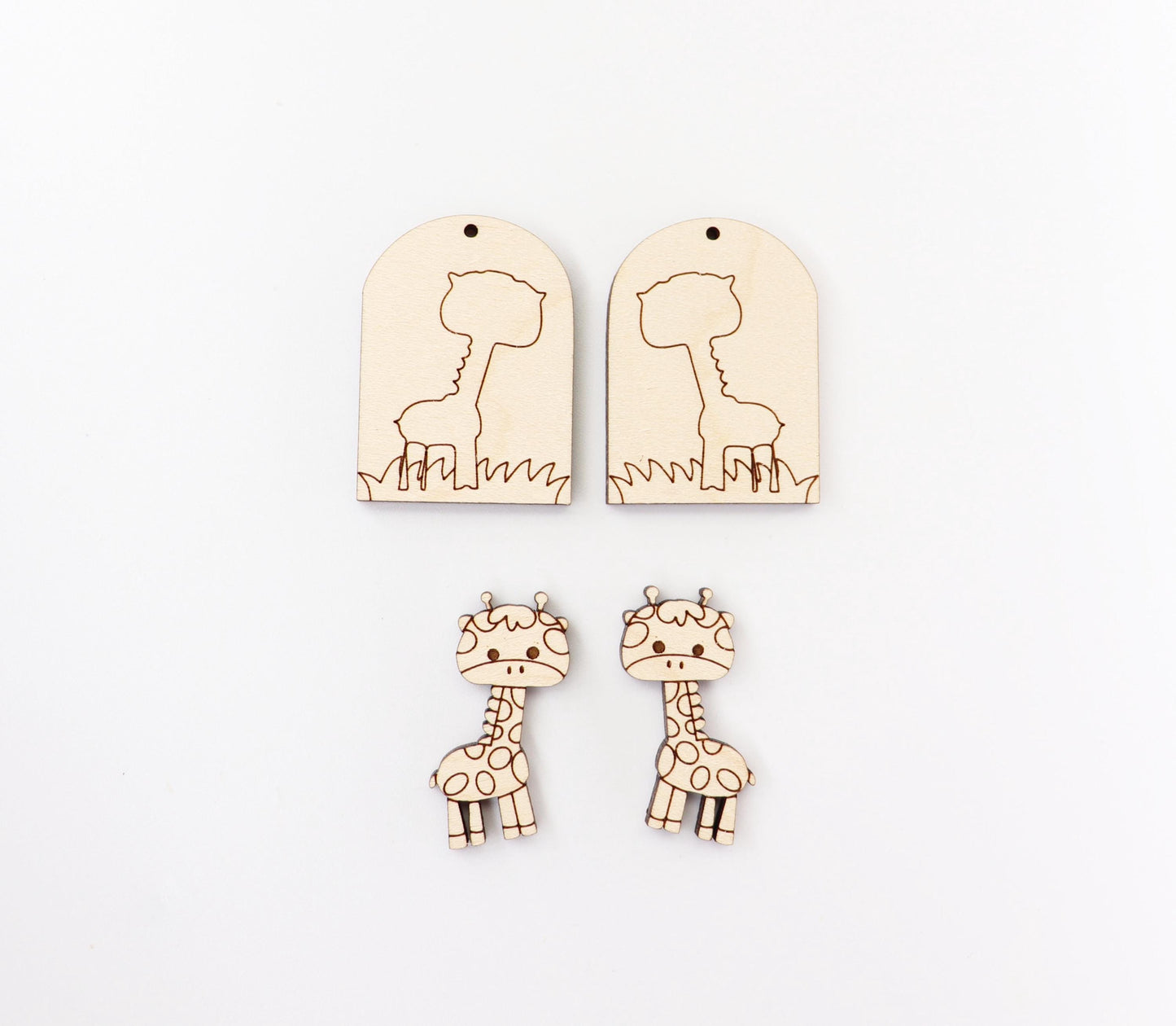 Giraffe earring blanks, wood earring blanks