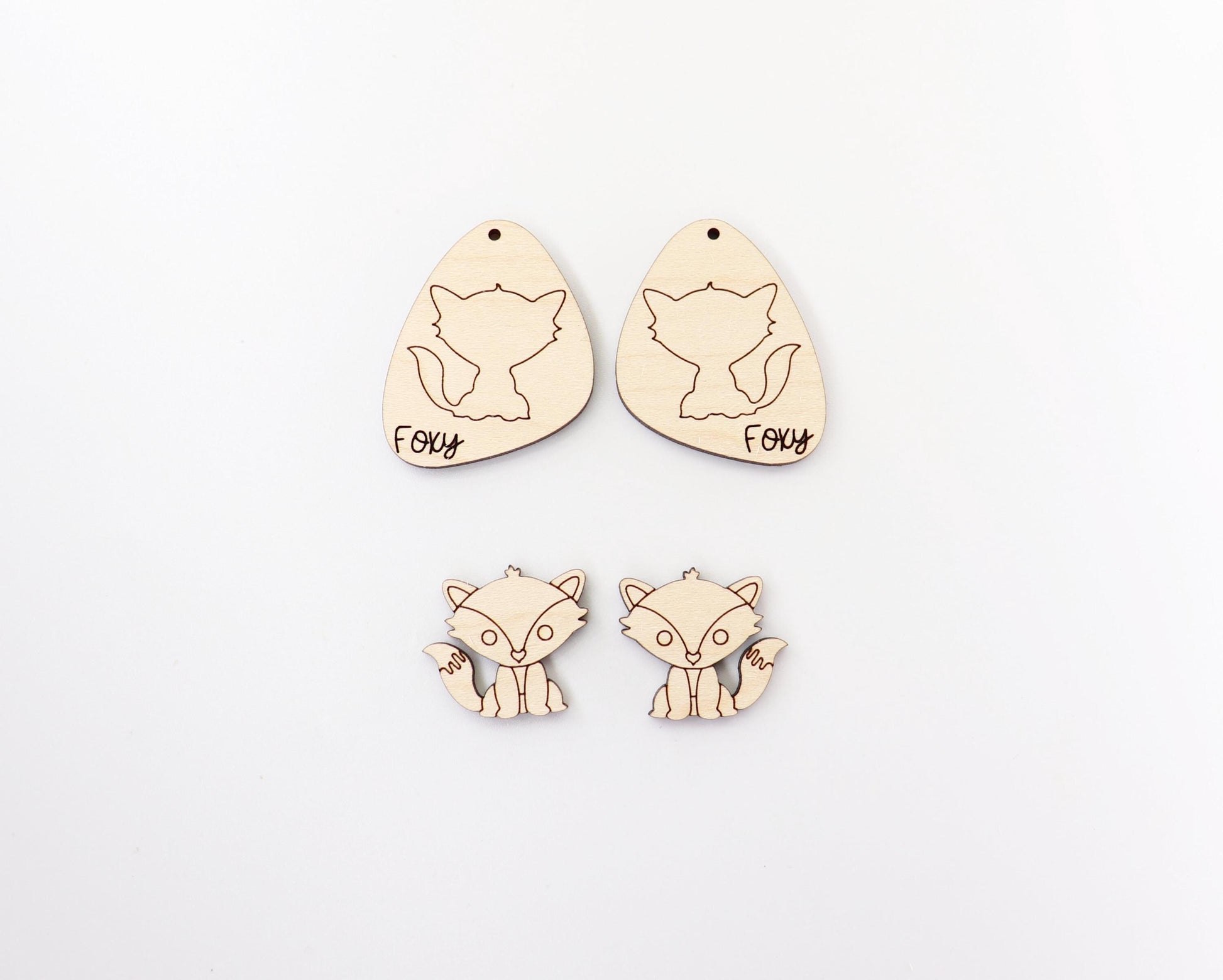 Fox earring blanks, wood earring blanks