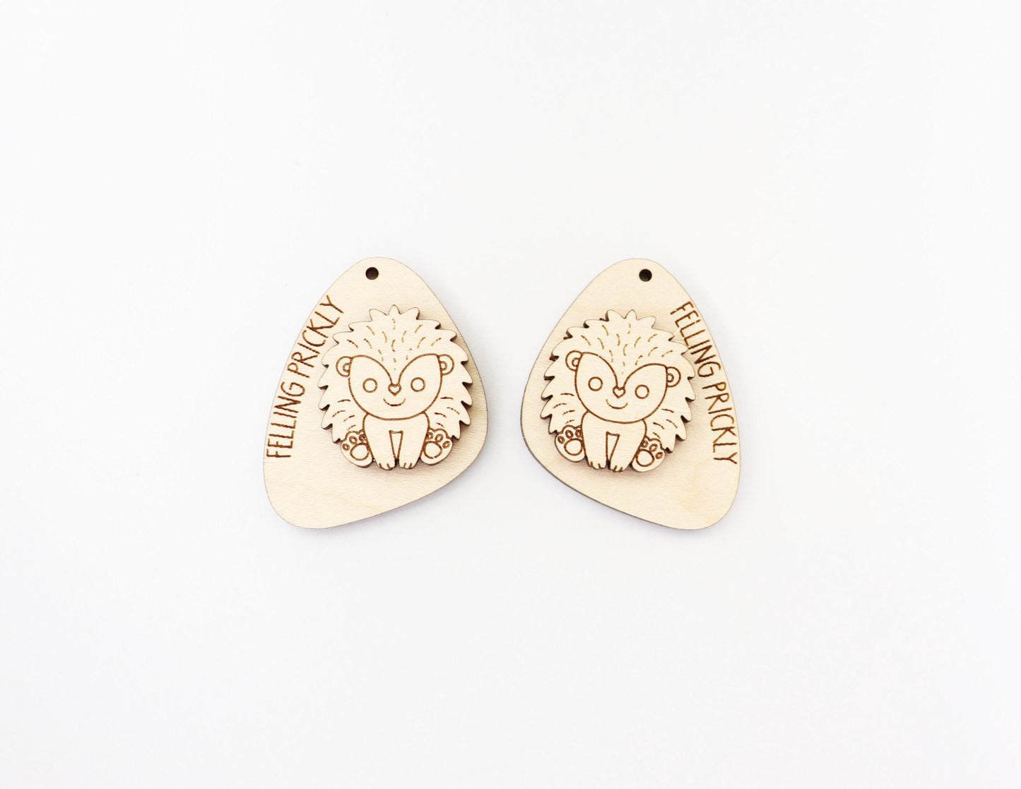 Hedgehog earring blanks, wood earring blanks