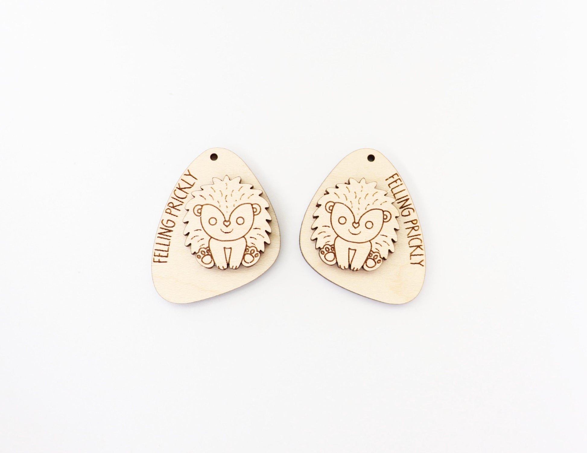 Hedgehog earring blanks, wood earring blanks