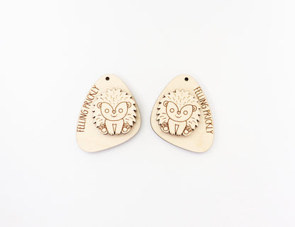 Hedgehog earring blanks, wood earring blanks