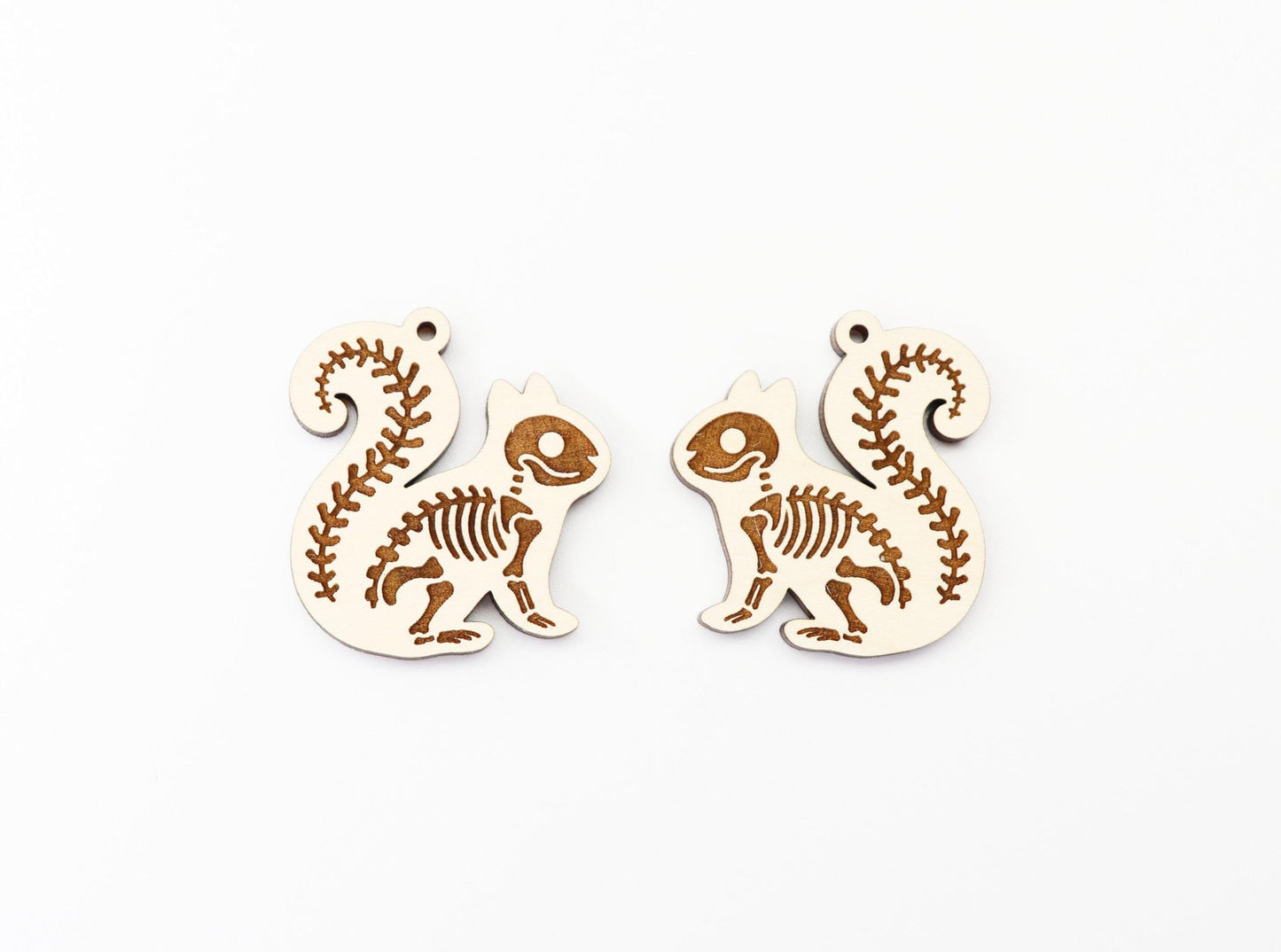 Squirrel skeleton earring blanks, wood earring blanks