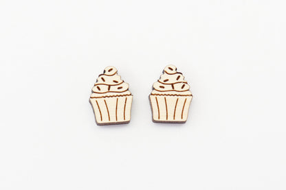 Cupcake stud blanks, wood earring blanks