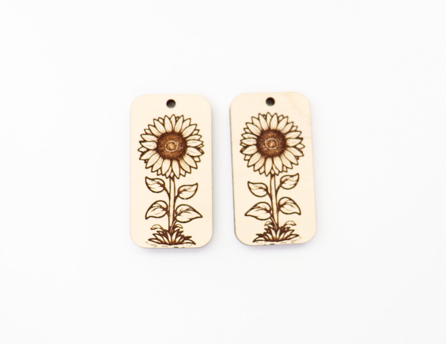 Sunflower earring blanks, wood earring blanks