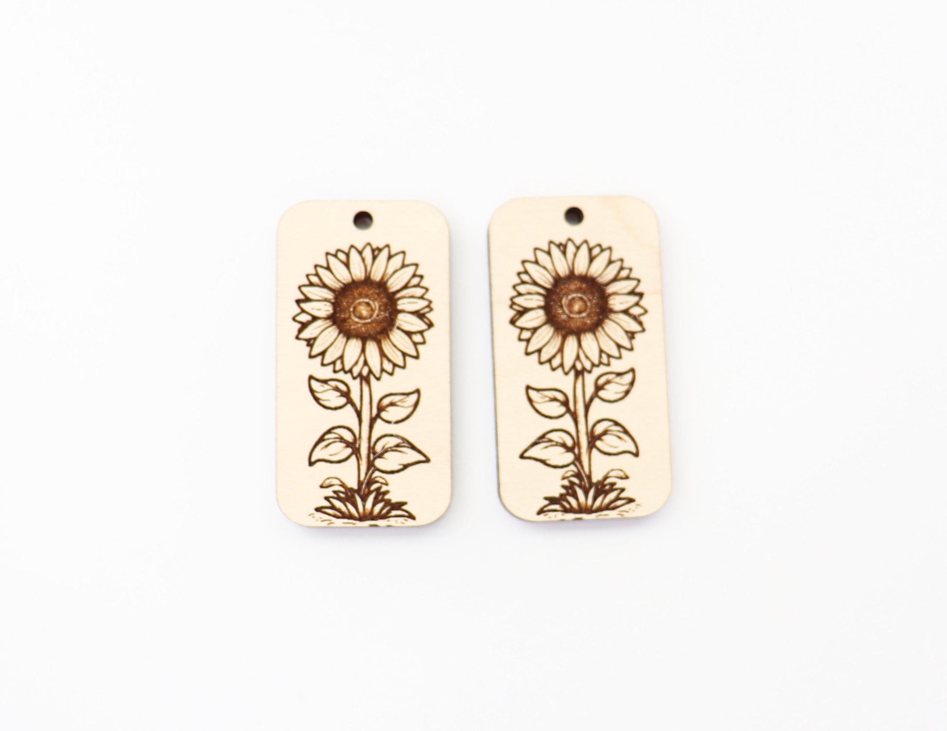 Sunflower earring blanks, wood earring blanks