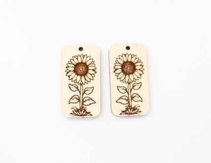 Sunflower earring blanks, wood earring blanks