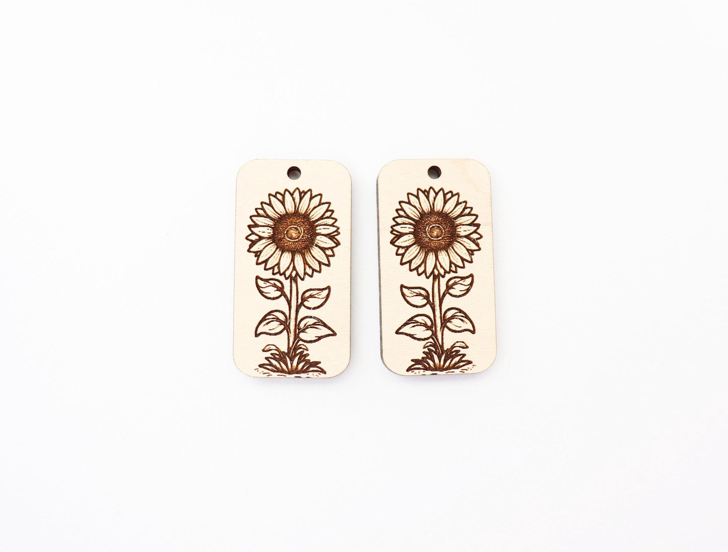 Sunflower earring blanks, wood earring blanks